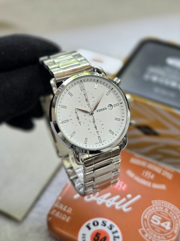*Fossil Commuter White Satin Chronograph Collection,